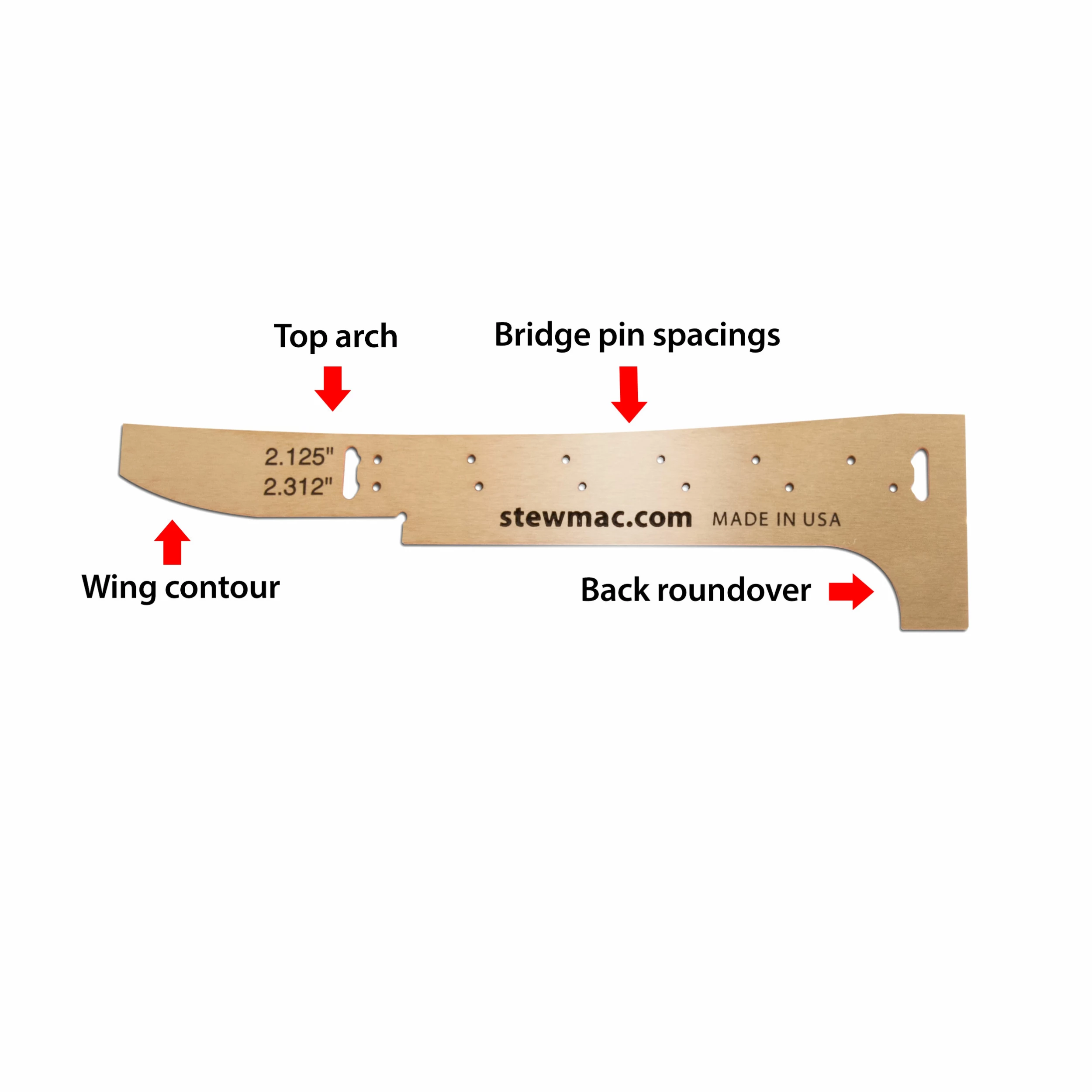 Acoustic Guitar Bridge Template - StewMac 4 Acoustic Guitar Bridge Template - StewMac - Image 2