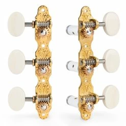 Sloane Classical Guitar Tuners With Ivoroid Knobs And Deco Baseplates - StewMac -StewMac Shop 100634 set on white 2000