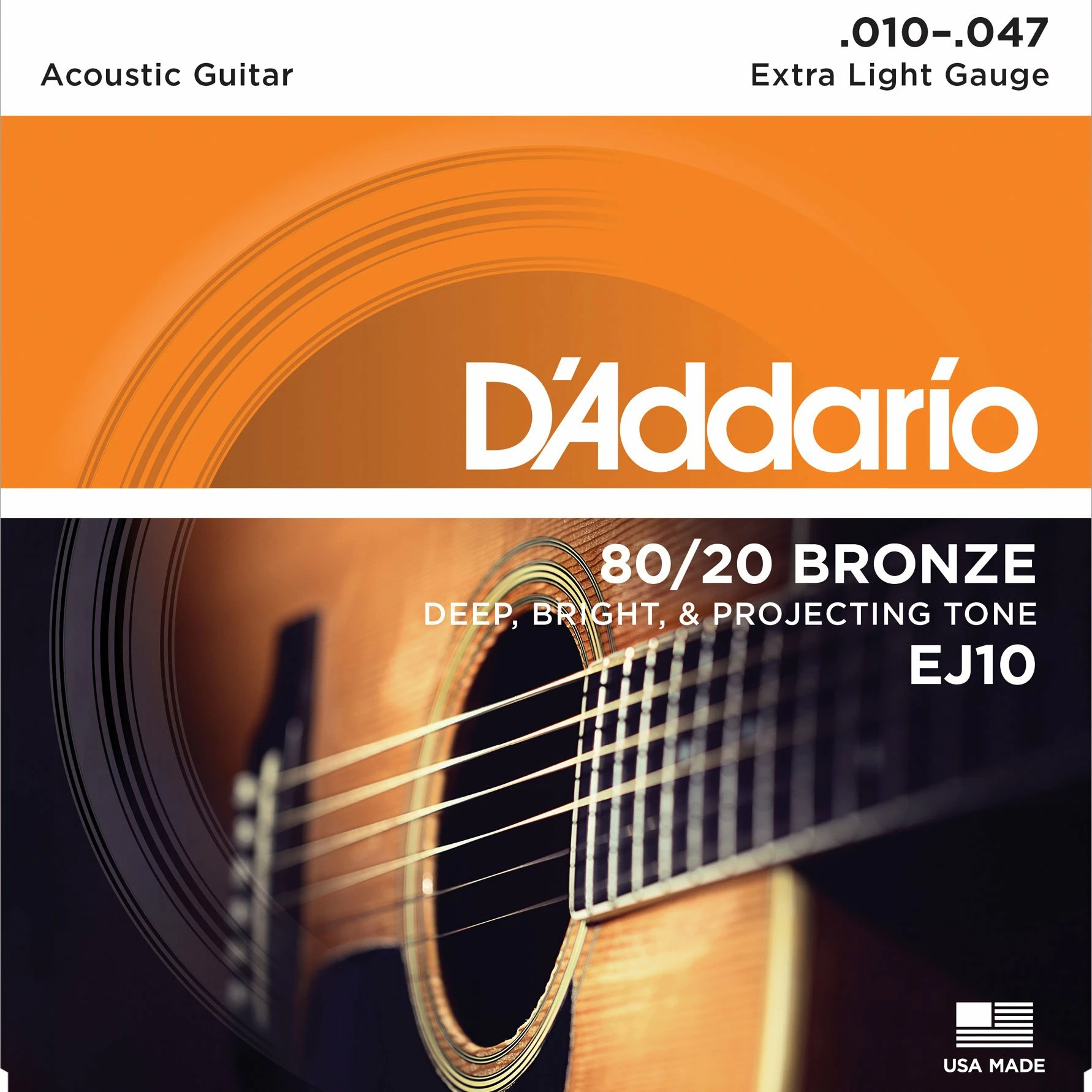 D'Addario 80/20 Bronze Wound Acoustic Guitar Strings - StewMac 3 D'Addario 80/20 Bronze Wound Acoustic Guitar Strings - StewMac