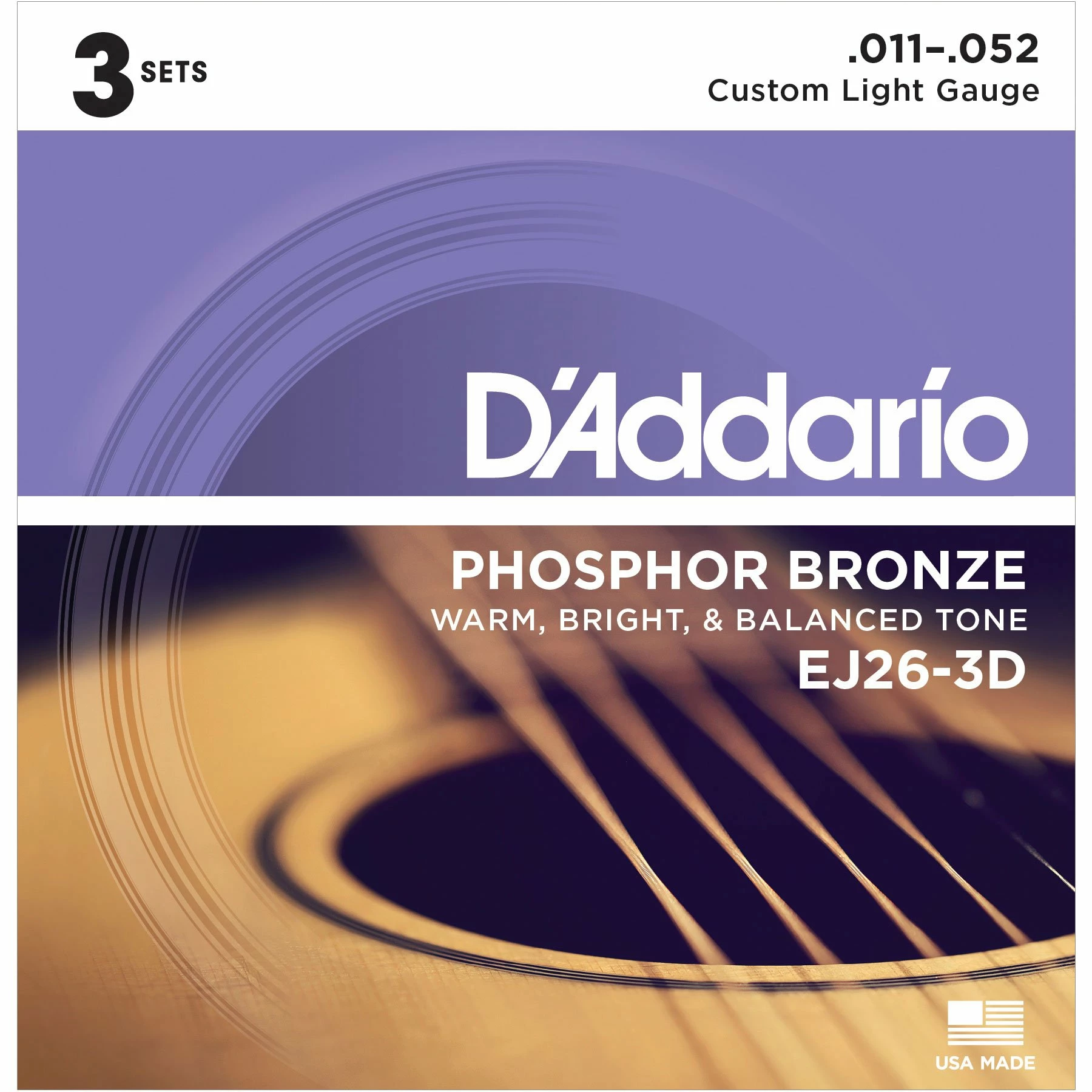 D'Addario Phosphor Bronze Wound Acoustic Guitar Strings, 3-pack - StewMac 7 D'Addario Phosphor Bronze Wound Acoustic Guitar Strings, 3-pack - StewMac - Image 5