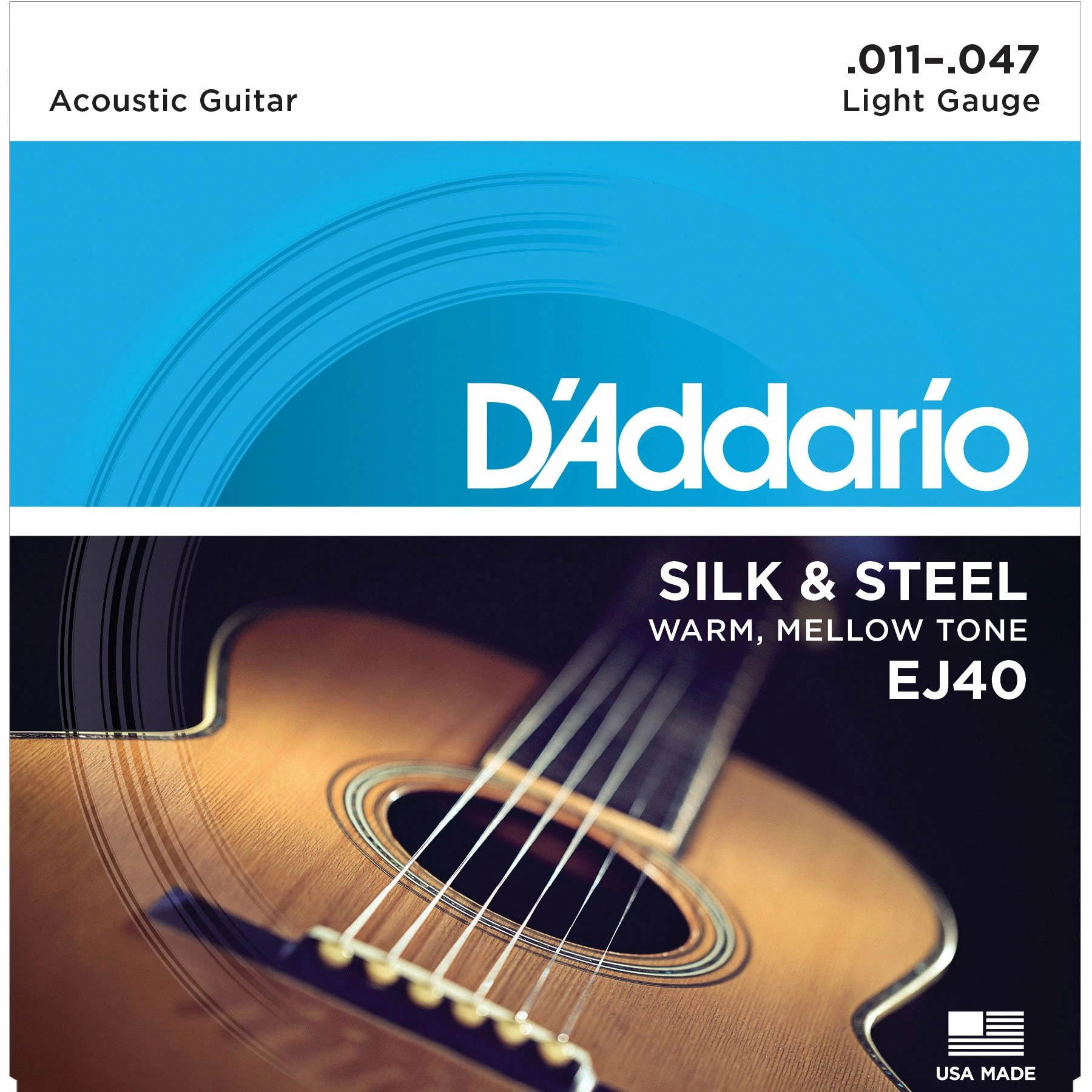 D'Addario Silk & Steel Folk Acoustic Guitar Strings - StewMac 3 D'Addario Silk & Steel Folk Acoustic Guitar Strings - StewMac