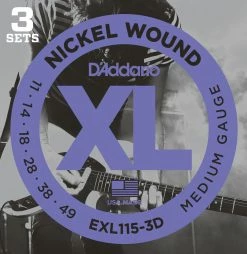 D'Addario XL Nickel Wound Electric Guitar Strings, 3-pack - StewMac -StewMac Shop 10575 3 3000