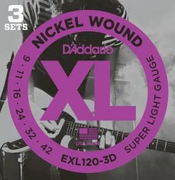D'Addario XL Nickel Wound Electric Guitar Strings, 3-pack - StewMac -StewMac Shop 10575 4 3000