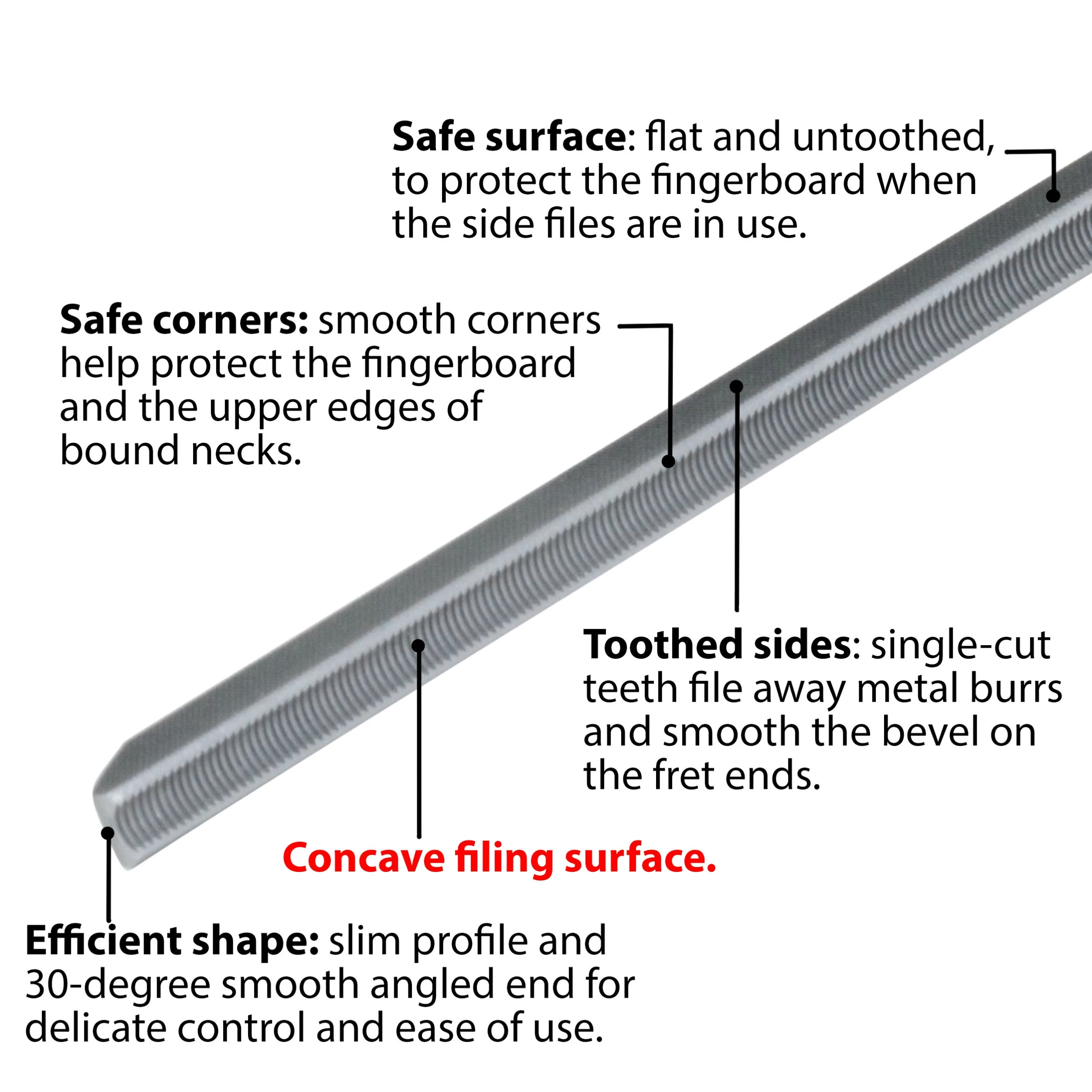 Concave Fret End Files - StewMac 4 Concave Fret End Files - StewMac - Image 2