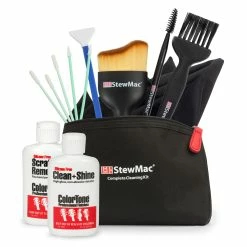 StewMac Guitar Cleaning Tool Set - StewMac -StewMac Shop 2050 3 set with bag on white w old brush 3000