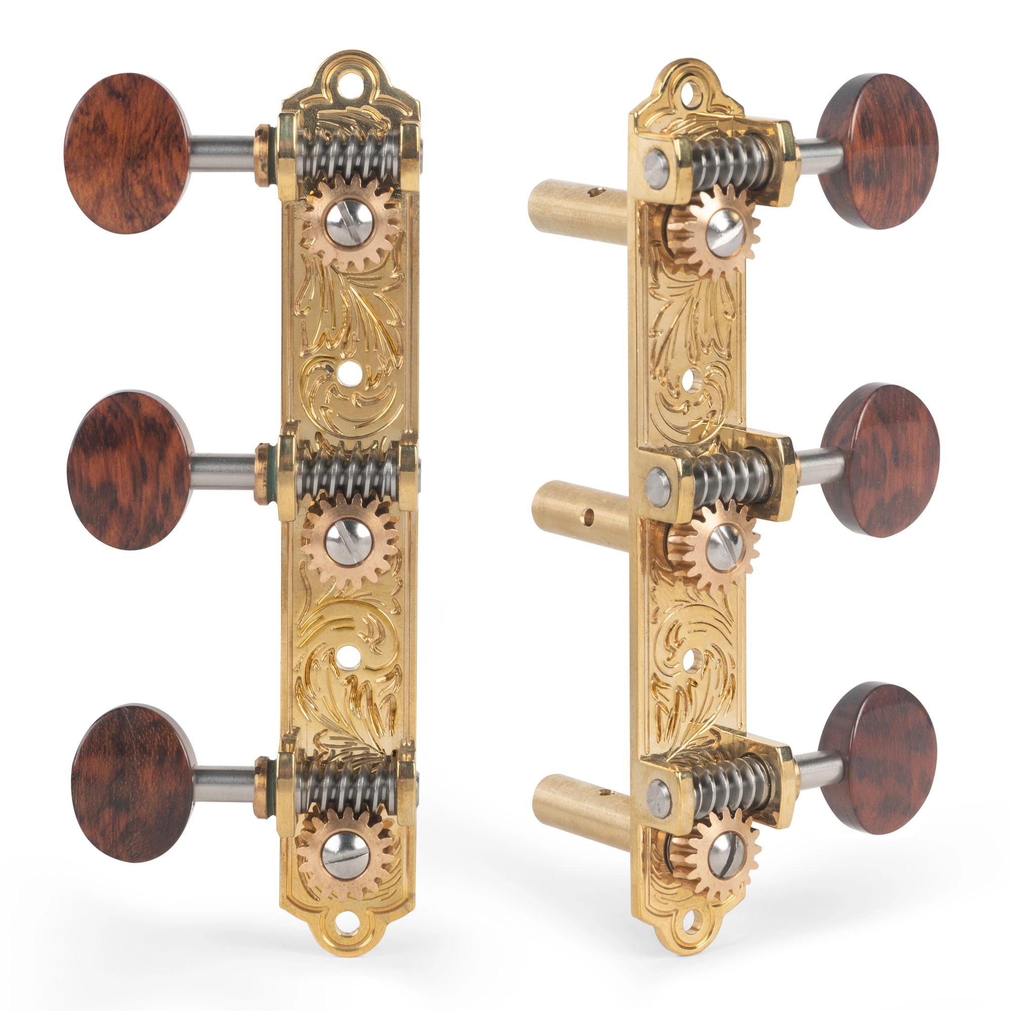 Waverly 3-On-Plate Guitar Tuners With Snakewood Knobs For Slotted Pegheads - StewMac 5 Waverly 3-On-Plate Guitar Tuners With Snakewood Knobs For Slotted Pegheads - StewMac - Image 3