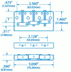Short Bridge For Tele - StewMac -StewMac Shop 4588 1spec