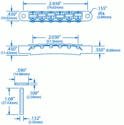 Original ABR-1 Tune-o-matic Bridge - StewMac 11 Original ABR-1 Tune-o-matic Bridge - StewMac -StewMac Shop 4616 specs