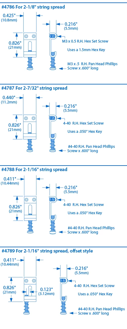 KTS Titanium Saddles For Strat - Set Of 6 - StewMac 5 KTS Titanium Saddles For Strat - Set Of 6 - StewMac - Image 3