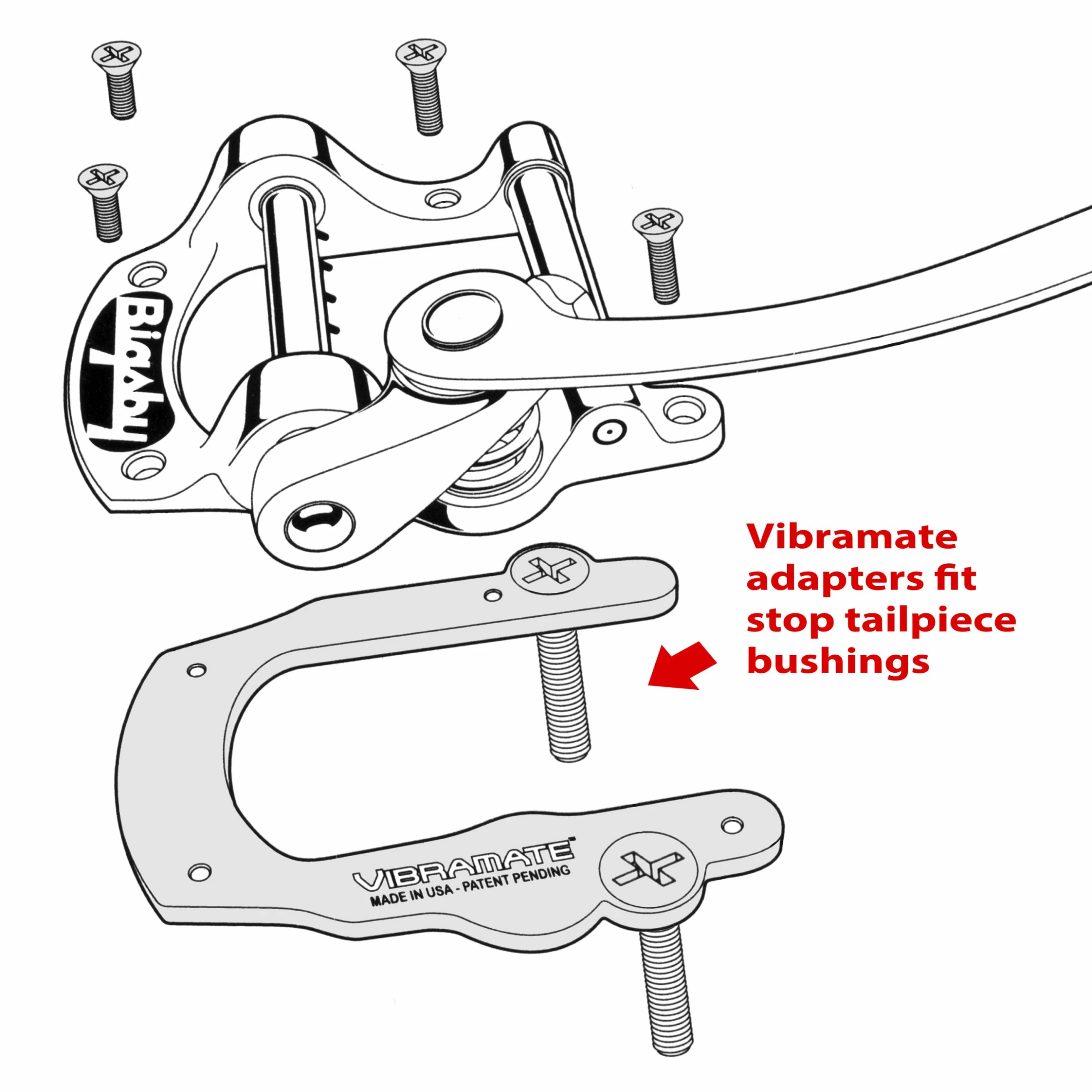 Vibramate V5 Adapter For Bigsby B5 - StewMac 4 Vibramate V5 Adapter For Bigsby B5 - StewMac - Image 2