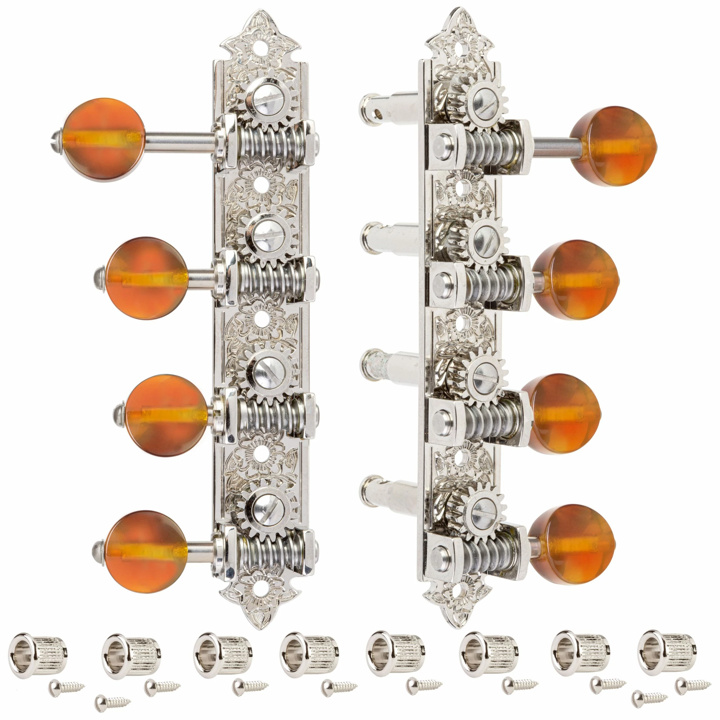 Waverly F-style Mandolin Machines With Amber Knobs - StewMac 4 Waverly F-style Mandolin Machines With Amber Knobs - StewMac - Image 2