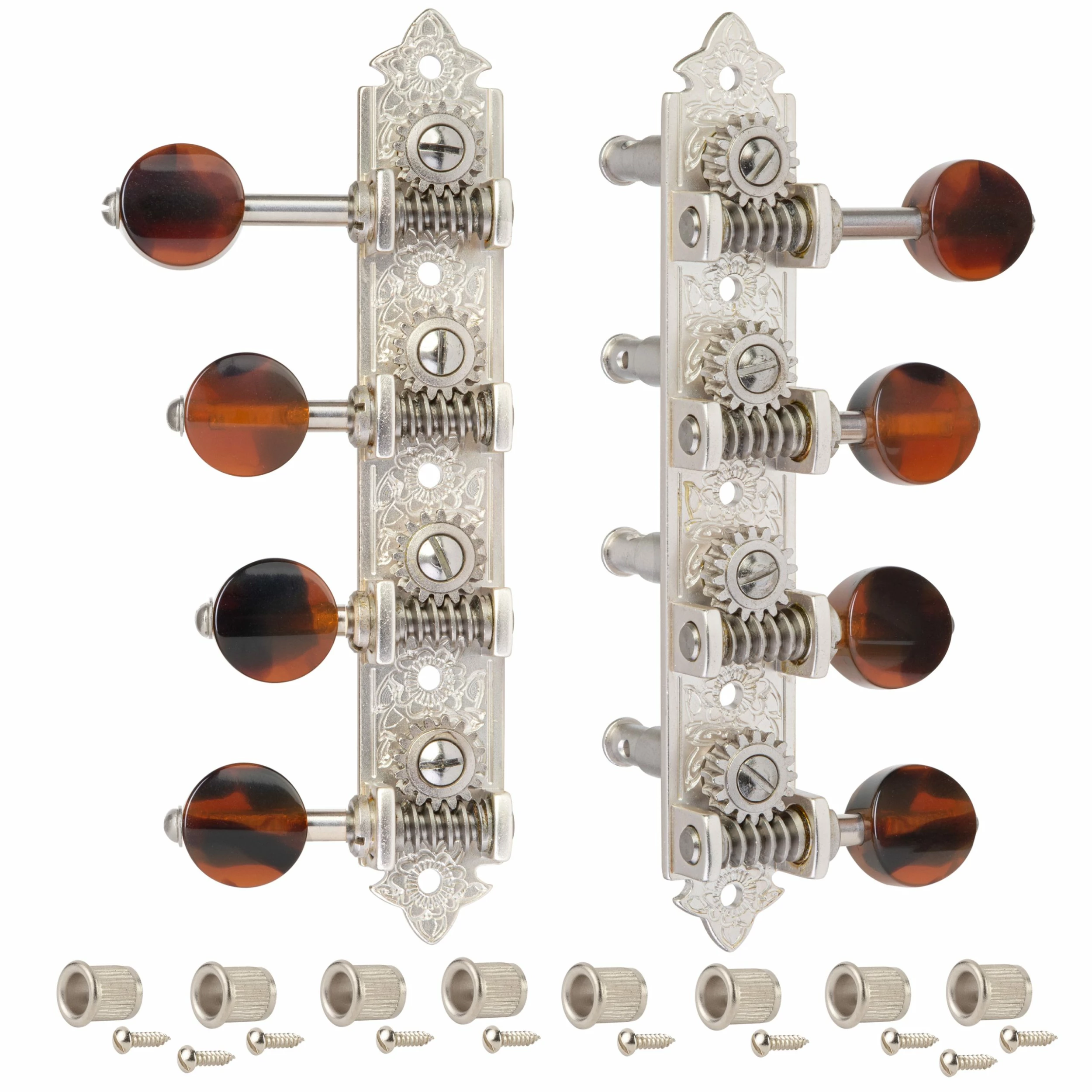 Waverly F-style Mandolin Machines With Dark Tortoise Knobs - StewMac 3 Waverly F-style Mandolin Machines With Dark Tortoise Knobs - StewMac