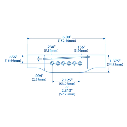Pre-War Guitar Belly Bridge, Indian Rosewood - StewMac 7 Pre-War Guitar Belly Bridge, Indian Rosewood - StewMac - Image 5