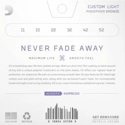 D'Addario XS Phosphor Bronze Acoustic Guitar Strings - StewMac -StewMac Shop m007575 6 back 570