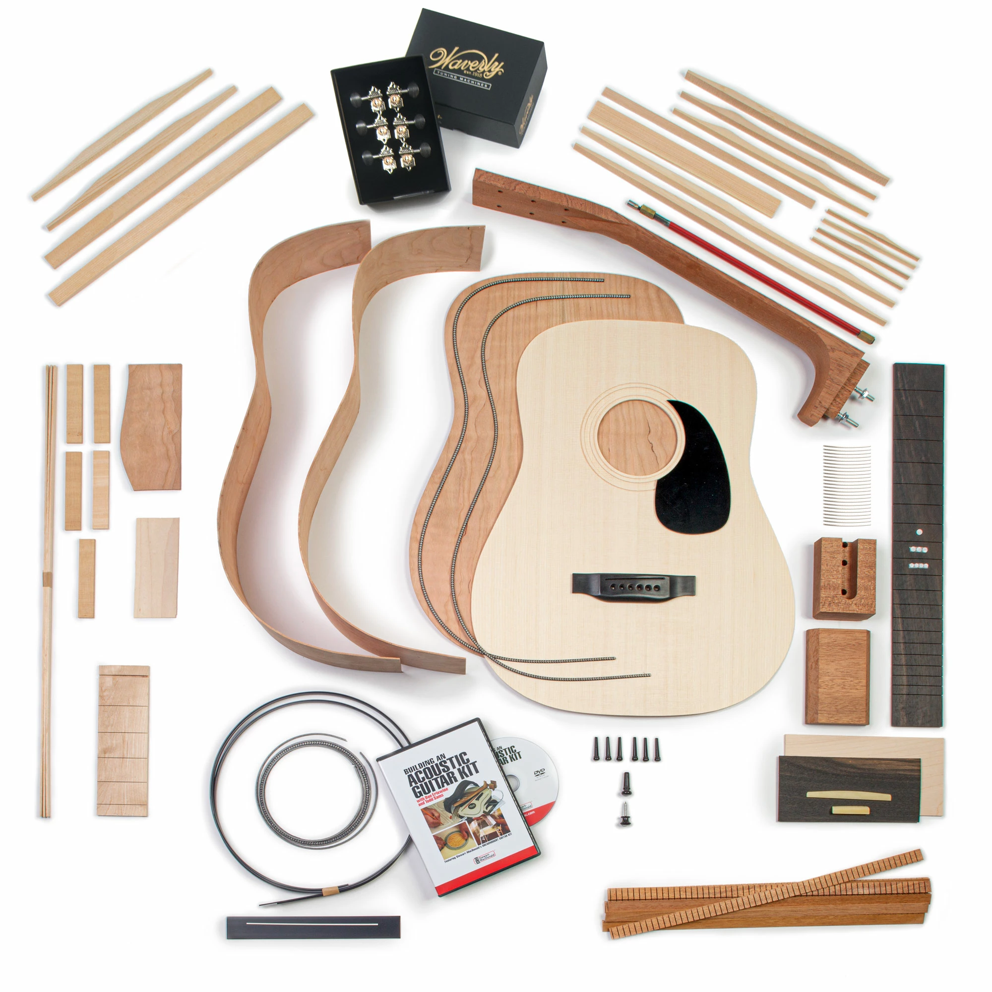 WoodStax Flamed Cherry Dreadnought Guitar Kit, Bolt-On Neck - 021 - StewMac 4 WoodStax Flamed Cherry Dreadnought Guitar Kit, Bolt-On Neck - 021 - StewMac - Image 2